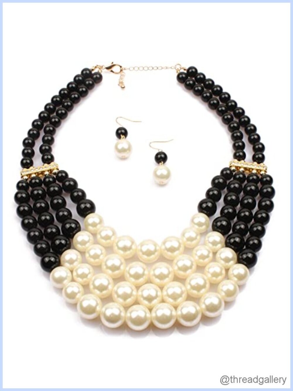 Imitation Pearl Choker & Drop Dangle Earring Set Bridal Wedding Jewelry